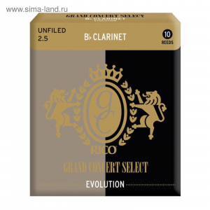 Трости для кларнета Bb Rico Grand Concert Select Evolution №2,5 (1 шт) RGE10BCL250